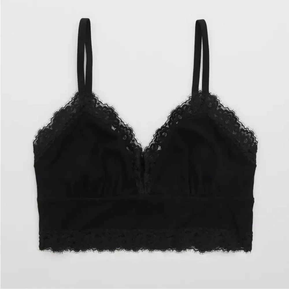 Aerie black lace trim bralette - Picture 2 of 6